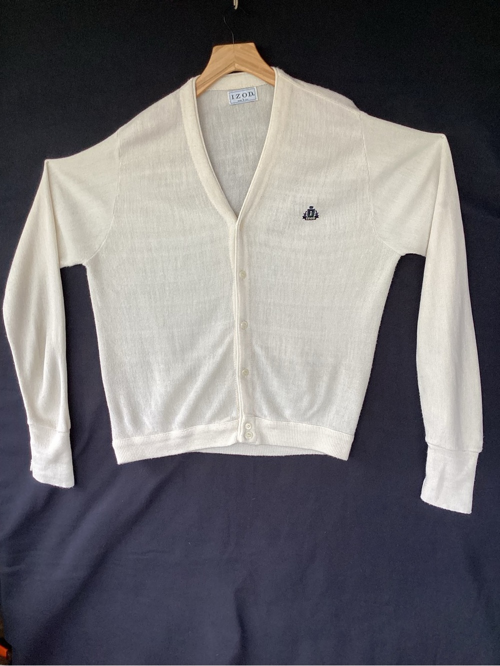 Vintage izod v neck button up cardigan sweater made in USA 1980-90s crest